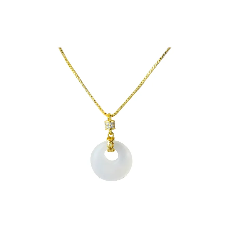 CUIYURIJI Natural Chalcedony Jade Necklaces Women's-0