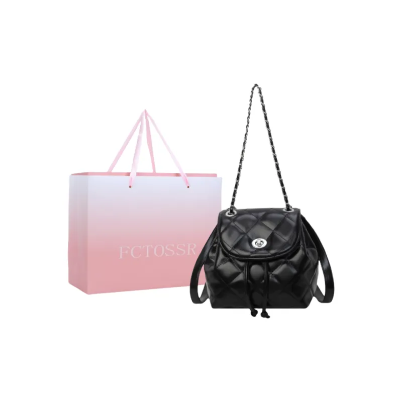 FCTOSSR PU Shoulder Bag Backpack Women's White/Silver/Black/Red-13