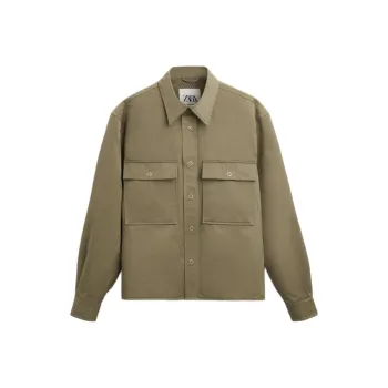 ZARA Shirts Men Olive Green