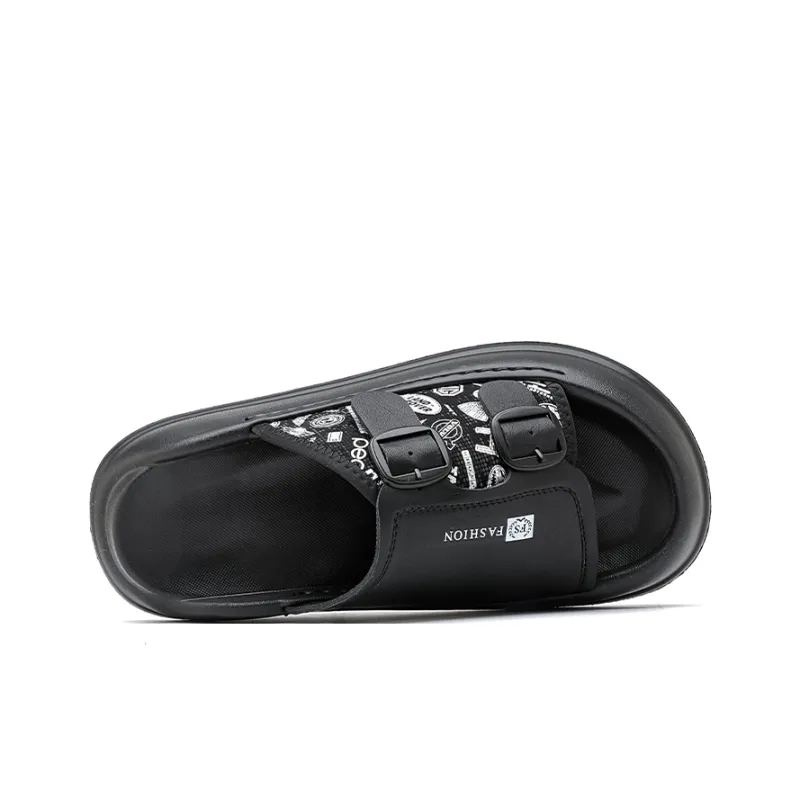 ΛOLUNKΛ Rubber Sole Slip Resistant Abrasion Resistant Slide Slippers Men's-3