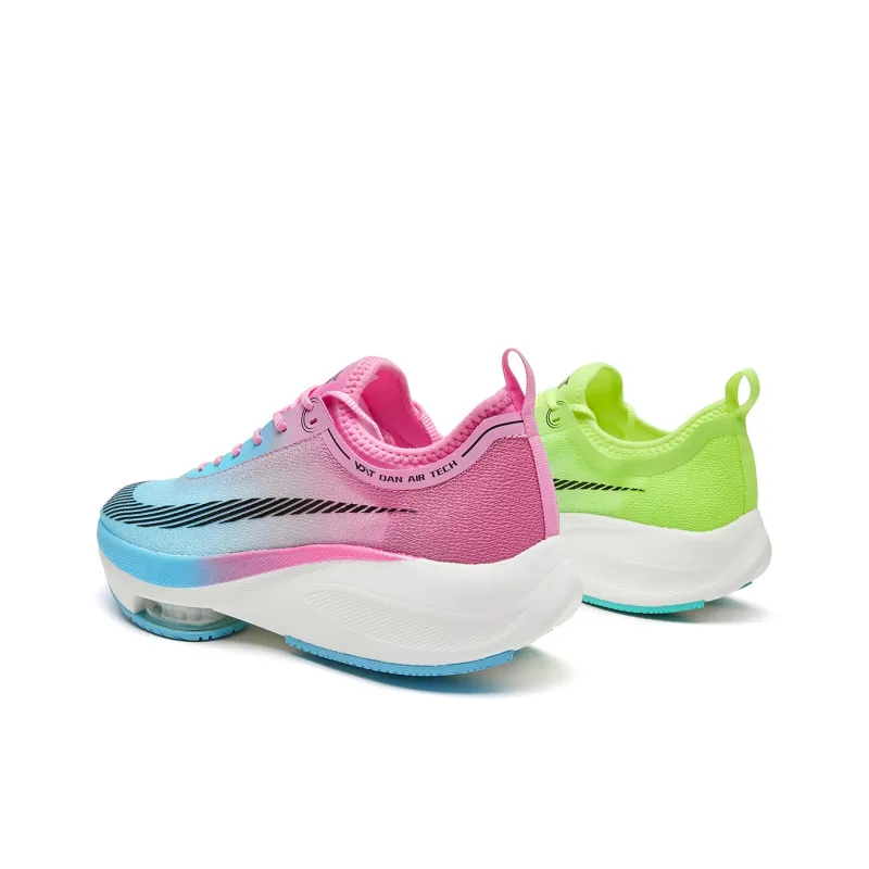 VOIT Anti Slip Wear Resistant Low Top Air Cushion Marathon Running Shoes Unisex Green Pink Blue Mismatched-2