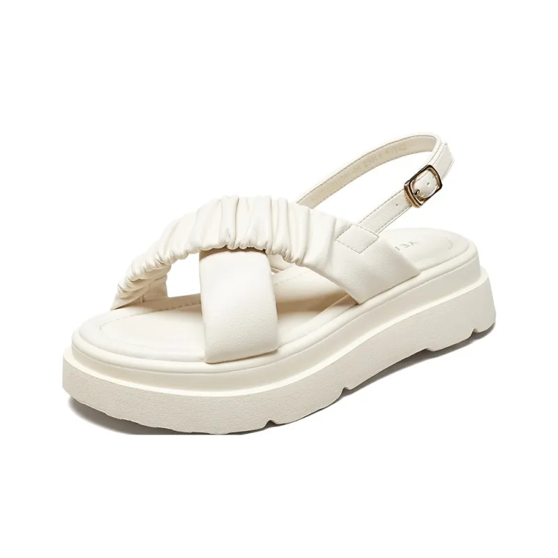 YEARCON Beach Sandals Women's Ecru-5
