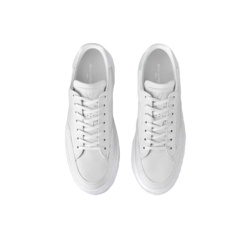 LOUIS VUITTON Beverly Hills Low Top Skateboard Shoes Men's White-3