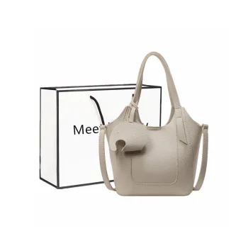 Fitchell PU Handbag Women's Ecru/Black/Yellow/Pink/Khaki/Elephant Gray