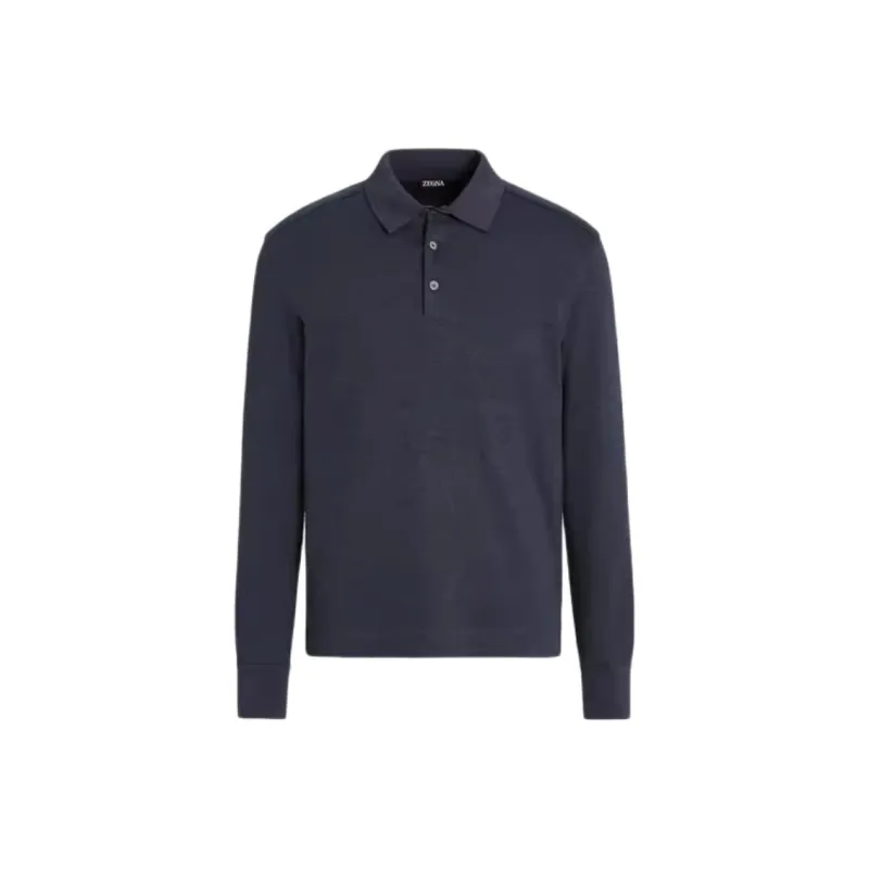 Zegna FW23 Polo Shirt Men's Marine Blue-0
