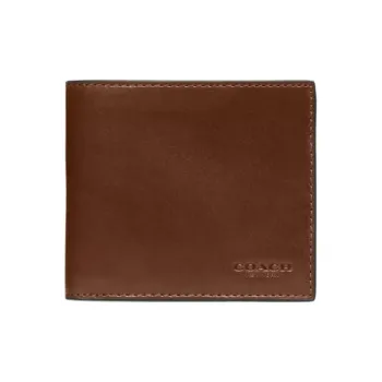 COACH Billfold Wallet Buffalo Leather Coin Purses Wallets Men's Brown