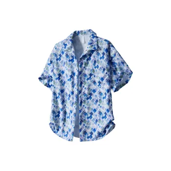 KNOW EVERY Floral Shirt Unisex Crete Blue