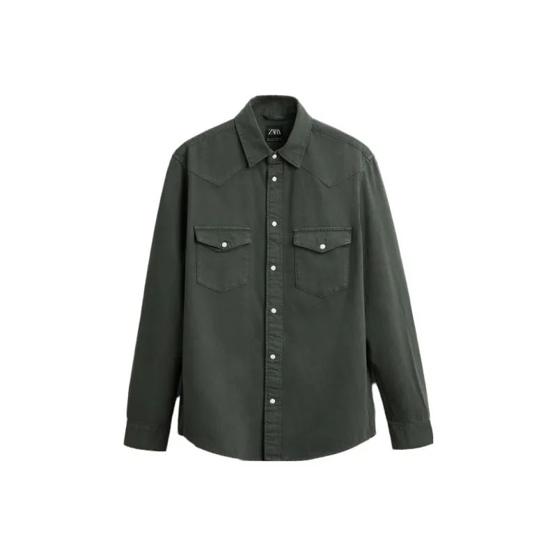 ZARA Shirts Men Dark Gray-0