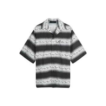 AMIRI Baja Wave Printed Short Sleeved Shirt