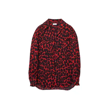 Alexander McQueen Leopard Printed Long Sleeved Shirt