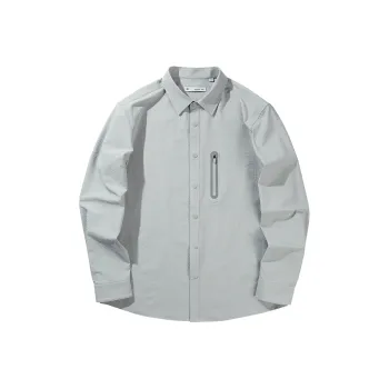 HLA Shirts Men Sun Protection Light Gray 40