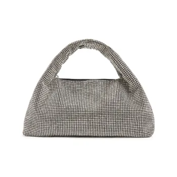 Staccato Fabric Sparkling Galaxy Shoulder Bag Women's Sparkling Rhinestone White