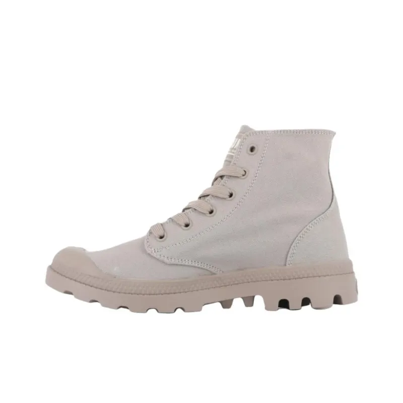 Palladium Mono Chrome Abrasion Resistant Slip Resistant High Top Canvas Shoes Unisex Gray-2