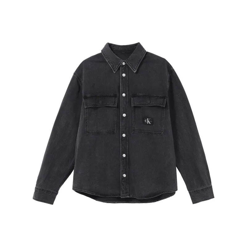 Calvin Klein Logo patch Denim Shirt-0