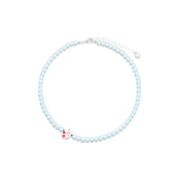 AWE Artificial Pearl, Titanium Steel Necklace Students Niche Design Collarbone Chain Women's
