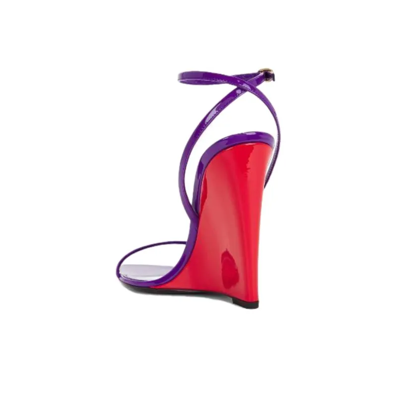 SAINT LAURENT May One Strap Sandals 11cm Women's Purple-3
