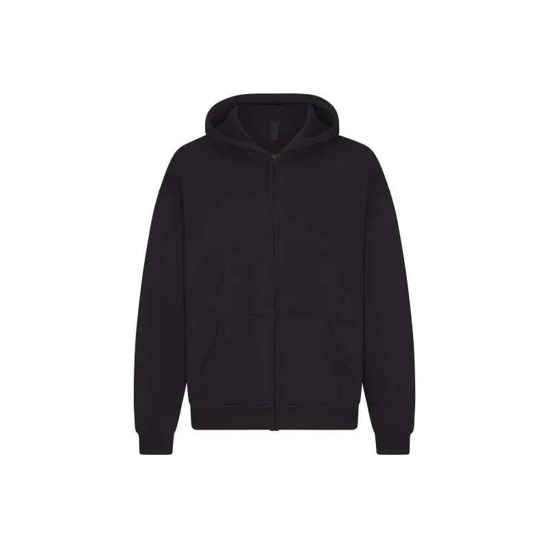 SKIMS MENS RELAXED ZIP UP HOODIE Sweatshirt Unisex Washed Onyx/Washable Agate-0