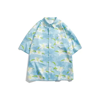 WARNING LIGHT Shirt Unisex Light Blue Lily Flower