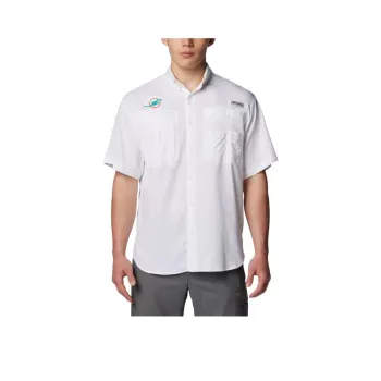 Columbia PFG Tamiami Miami Dolphins Shirt Men's White