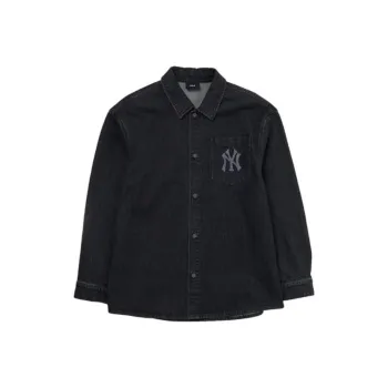 MLB New York Yankees Denim Coopers Mega Logo New York Yankees Denim Shirts Shirt Unisex Black