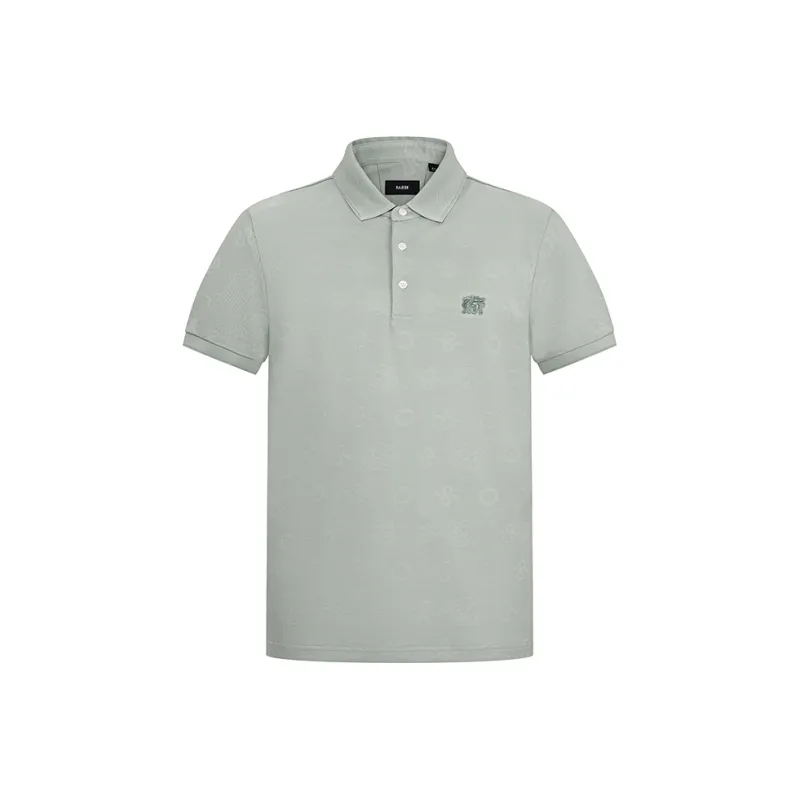 RARE Lapel Short Sleeved T Shirts Polo Shirt Men's Light Green-0