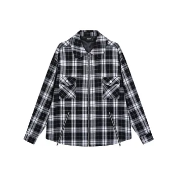 PASET Shirts Unisex Black White Plaid