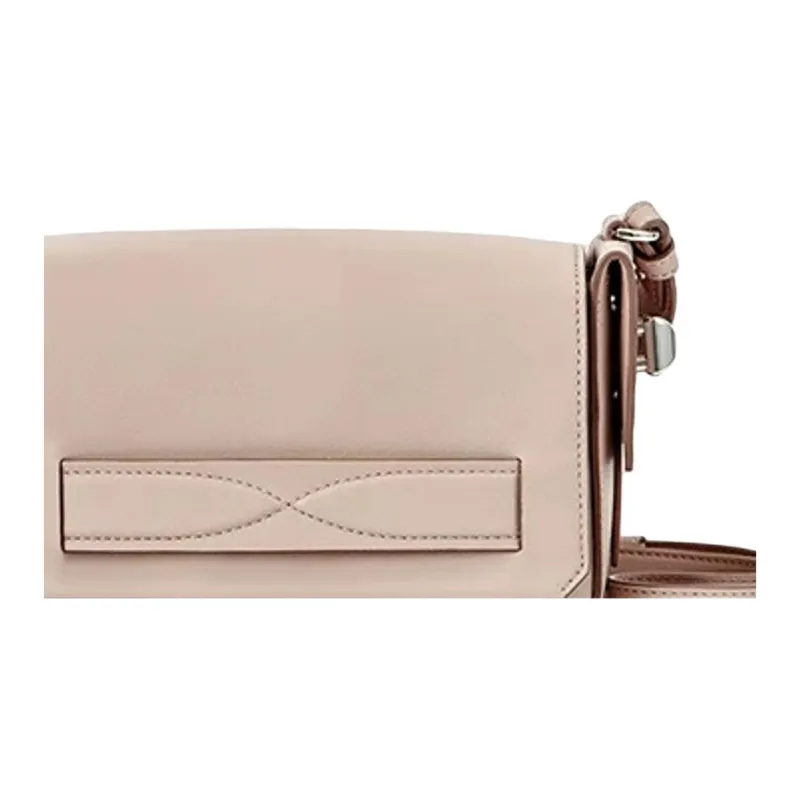ZESH Cow Leather Crossbody Bag, Shoulder Bag Small Size Women's Light Milk Tea-3