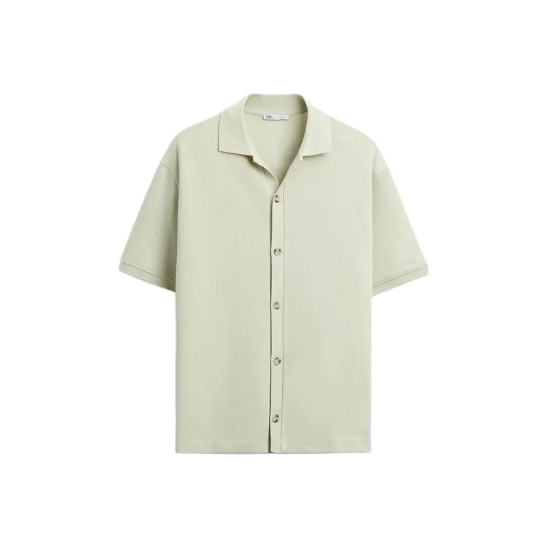 ZARA Shirts Men Light Green-0