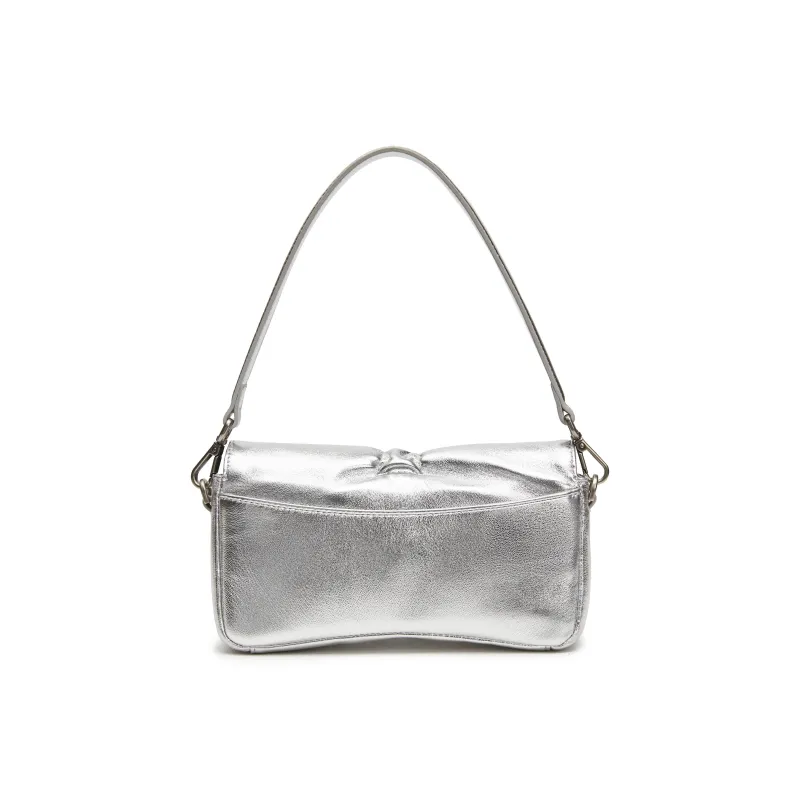 Staccato Sheepskin Shoulder Bag Trumpets Women's Starlight Silver/Vintage Dark Coffee-2