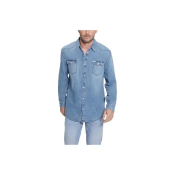 GUESS Truckee Denim Western Shirt Shirt Men's Blue