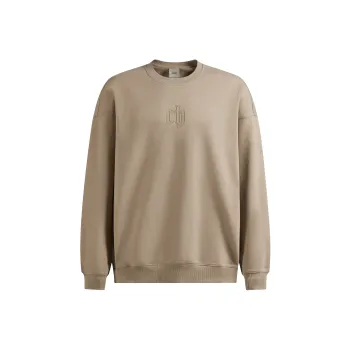 CHINISM Loose Fit Crew Neck Sweatshirt Unisex Brown