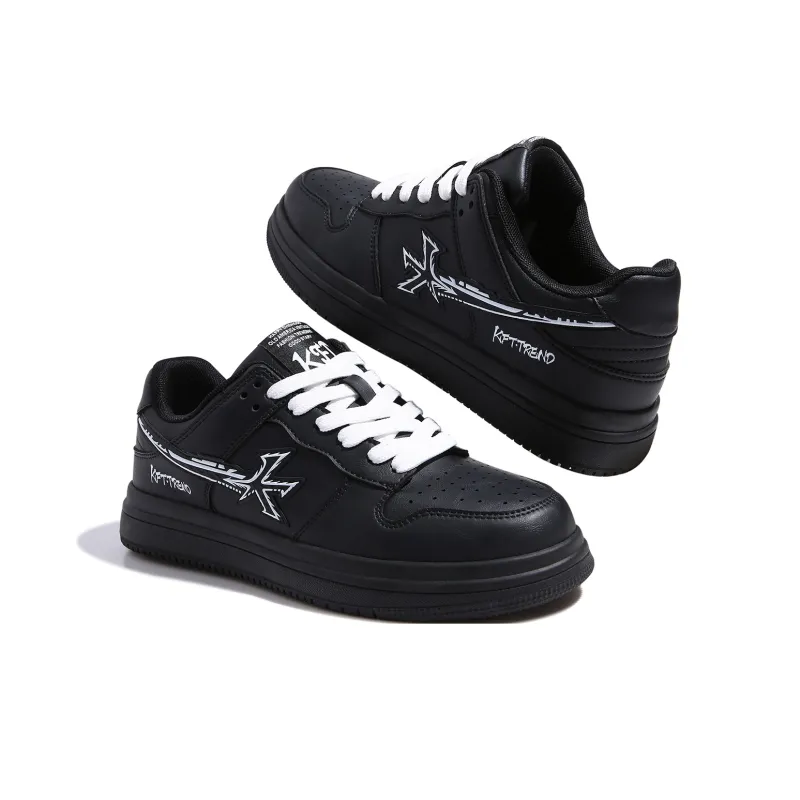 KFT Height Increasing Abrasion Resistant Breathable Slip Resistant Low Top Skateboard Shoes Unisex-13