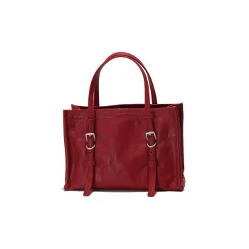 GXFMOD Cow Leather Tote Handbag Women's Red