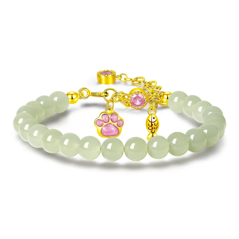 Lao Feng Xiang Hetian Jade Bracelets White Jade/Pale Greenish White Jade Women's-4