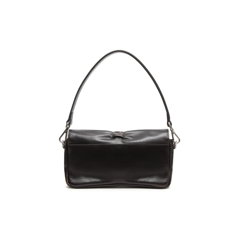 Staccato Sheepskin Shoulder Bag Trumpets Women's Starlight Silver/Vintage Dark Coffee-7