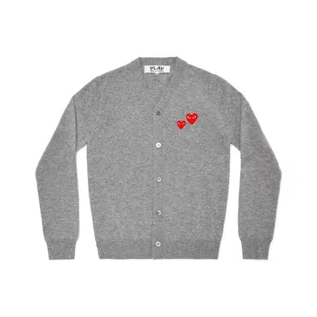 Comme Des Garcons Play Double Heart Cardigan Sweater