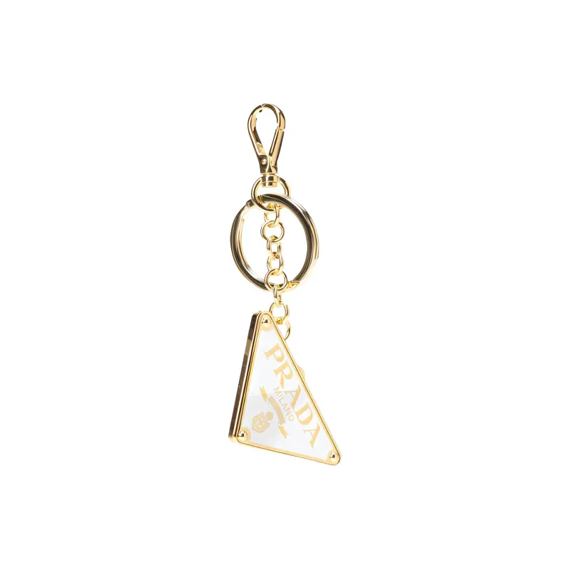 PRADA Logo Triangle Set Of Two Keyrings-3