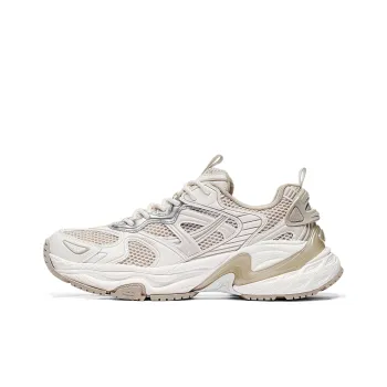 Kappa Back to Back Slip Resistant And Breathable Low Top Chunky Sneakers Unisex White Brown