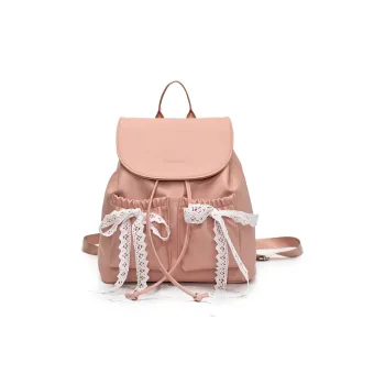 SEVENMOONS PU Backpack Regular Women's Beige/Pink/Black