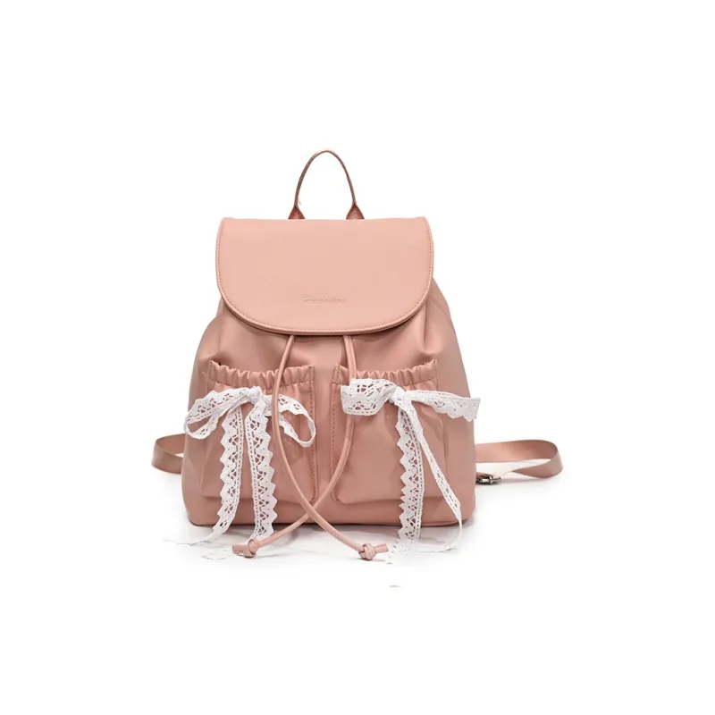 SEVENMOONS PU Backpack Regular Women's Beige/Pink/Black-3