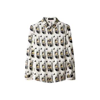 PIERRE CARDIN Shirt Men's Camel Black