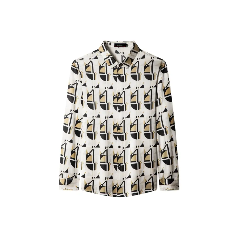 PIERRE CARDIN Shirt Men's Camel Black-0