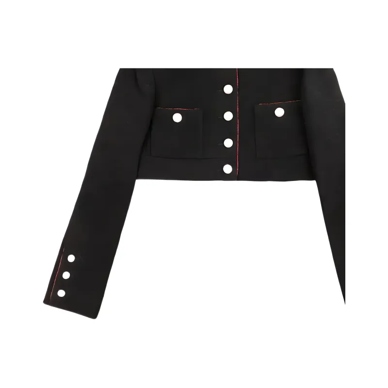 CHANEL Cropped Coats Women's Black-3