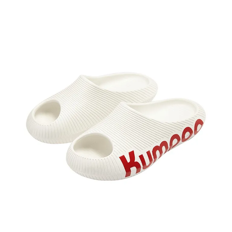 KUMPOO Abrasion Resistant Antibacterial Slide Slippers Unisex White-3