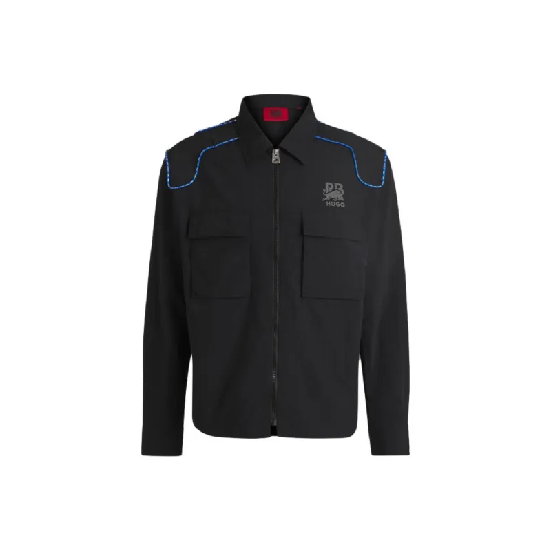 Hugo X Red Bull Carbon Stealth logo Overshirt-0