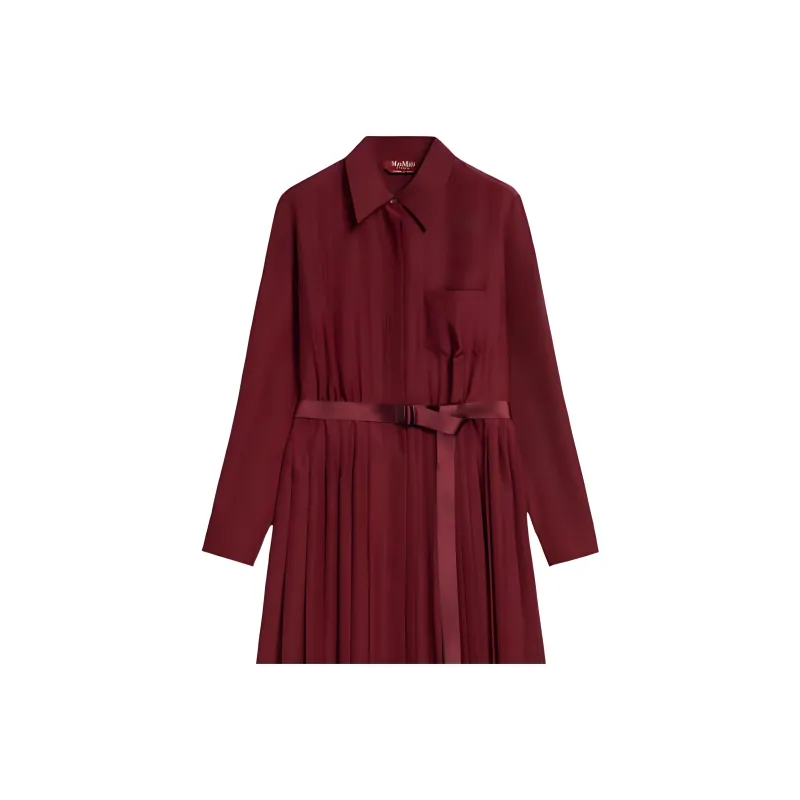 MaxMara Long Sleeved Dress Women's Red-4