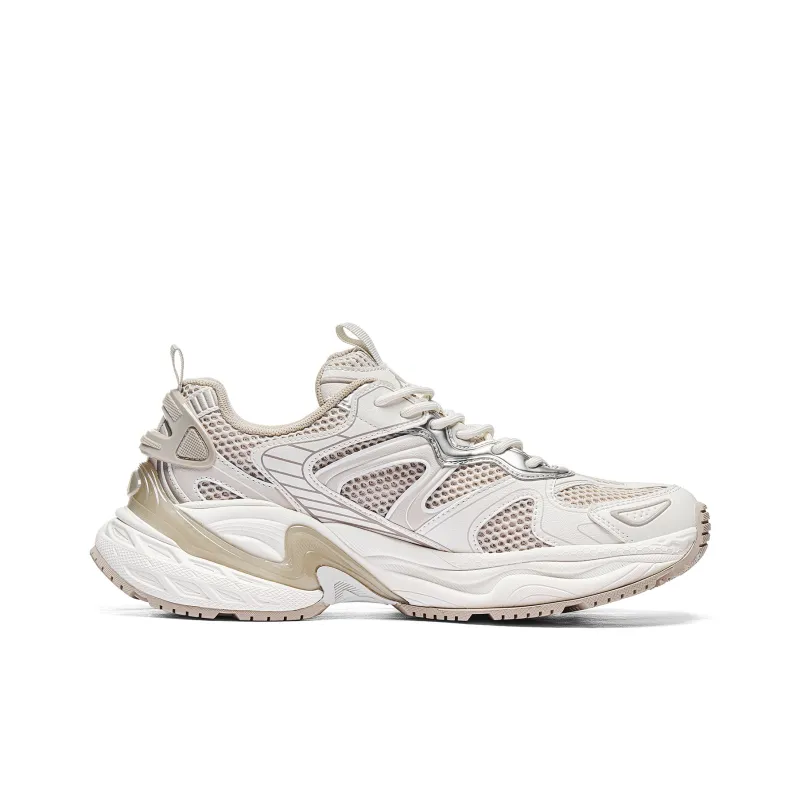 Kappa Back to Back Slip Resistant And Breathable Low Top Chunky Sneakers Unisex White Brown-1