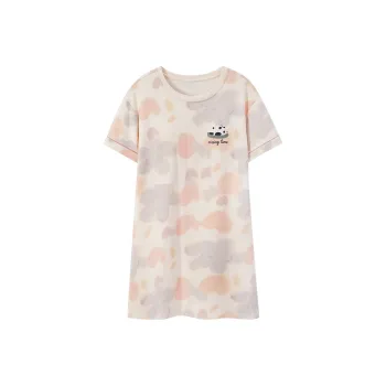 FENTENGCARE Nightgown Women's Apricot