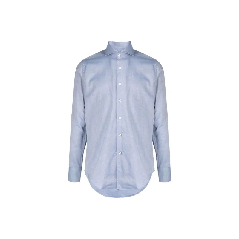 CANALI Cutaway-collar Cotton Shirt-0