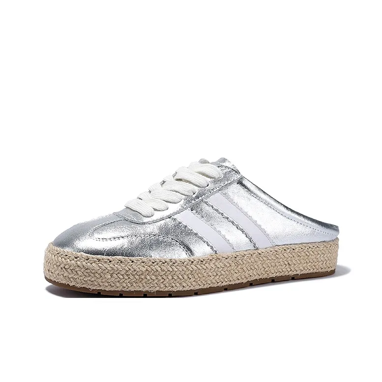 Brut Ros′e Rubber Sole Abrasion Resistant Closed Toe Slippers Women's Silver-1